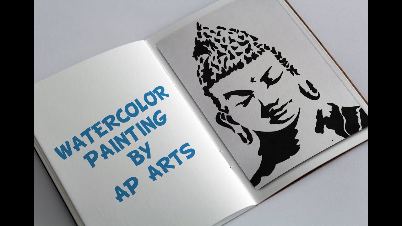 Gautam buddha  painting / Black and white