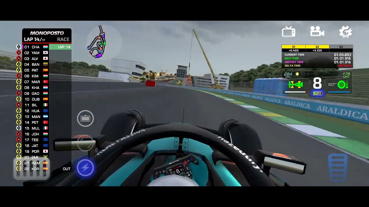 Crash with just 2 laps to go. Brazilian Grand Prix - Monoposto - F1 game