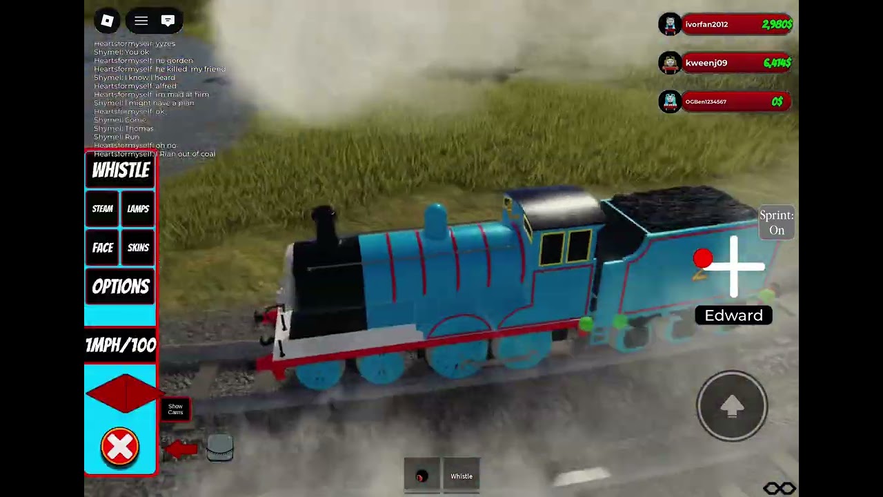Edward and stepney running away from Thomas in loco online 
