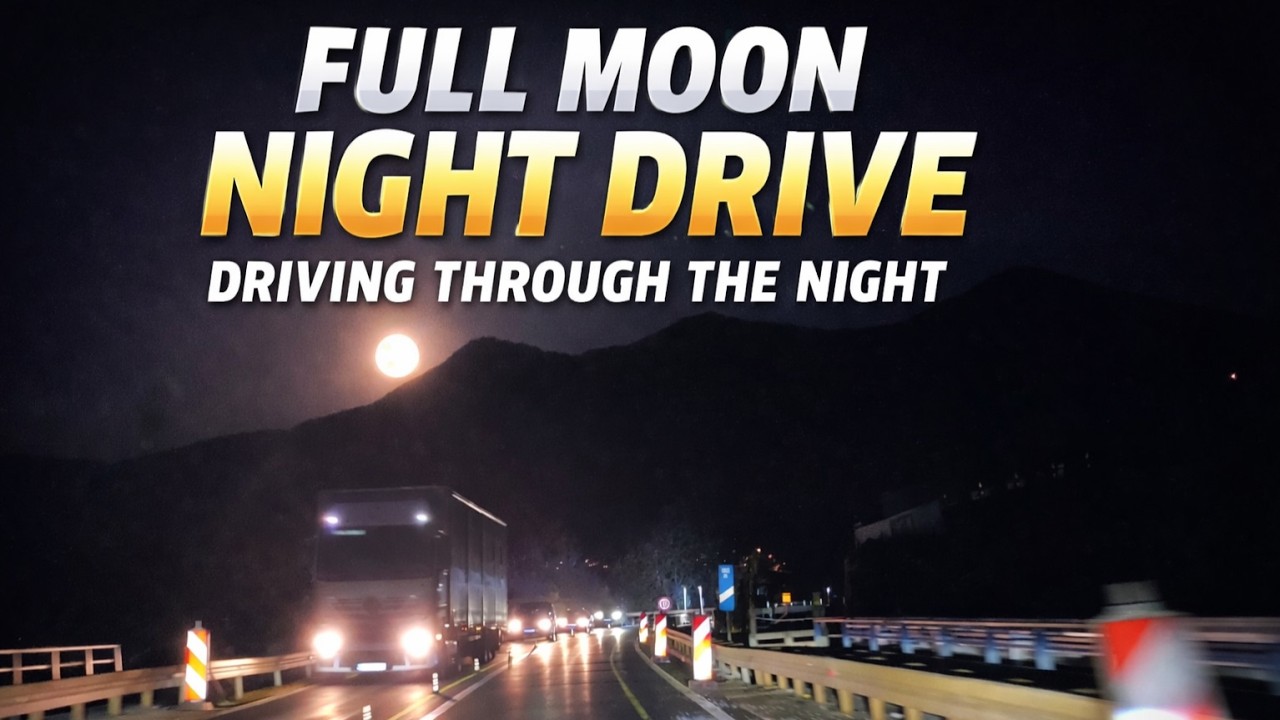 🌕 4K Full Moon Night Drive | Croatia Istrian Y Under Construction | Vrata Jadrana – Učka Tunnel