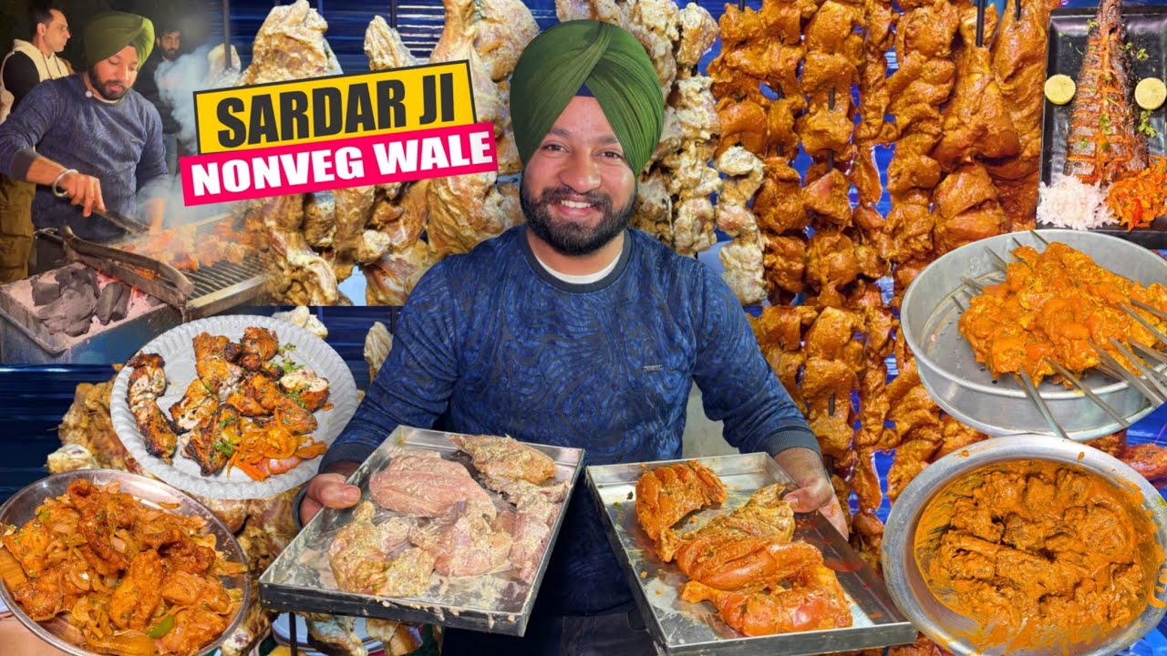 Sardarji ke Special BBQ Chicken Mutton Tikke | Desi Ghee Mutton Chap | Winter wala Street Food India