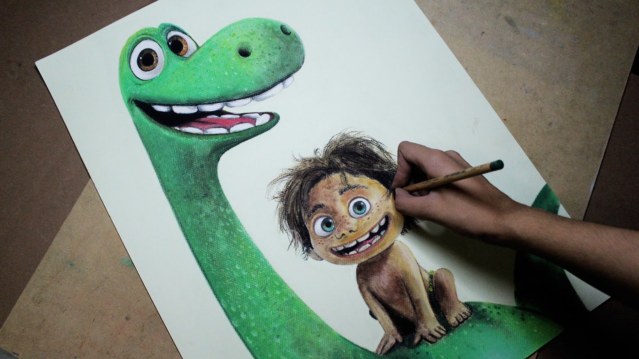 Speed Drawing: Arlo and Spot (The Good Dinosaur) | Diana Díaz