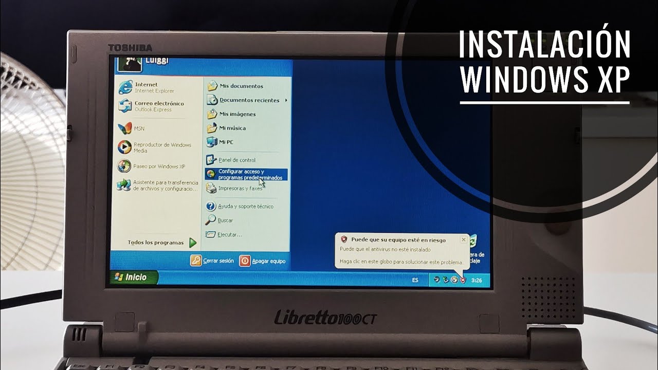 Instalación de Windows XP en un Toshiba Libretto 100CT en 2022, sin CD-ROM, paso a paso