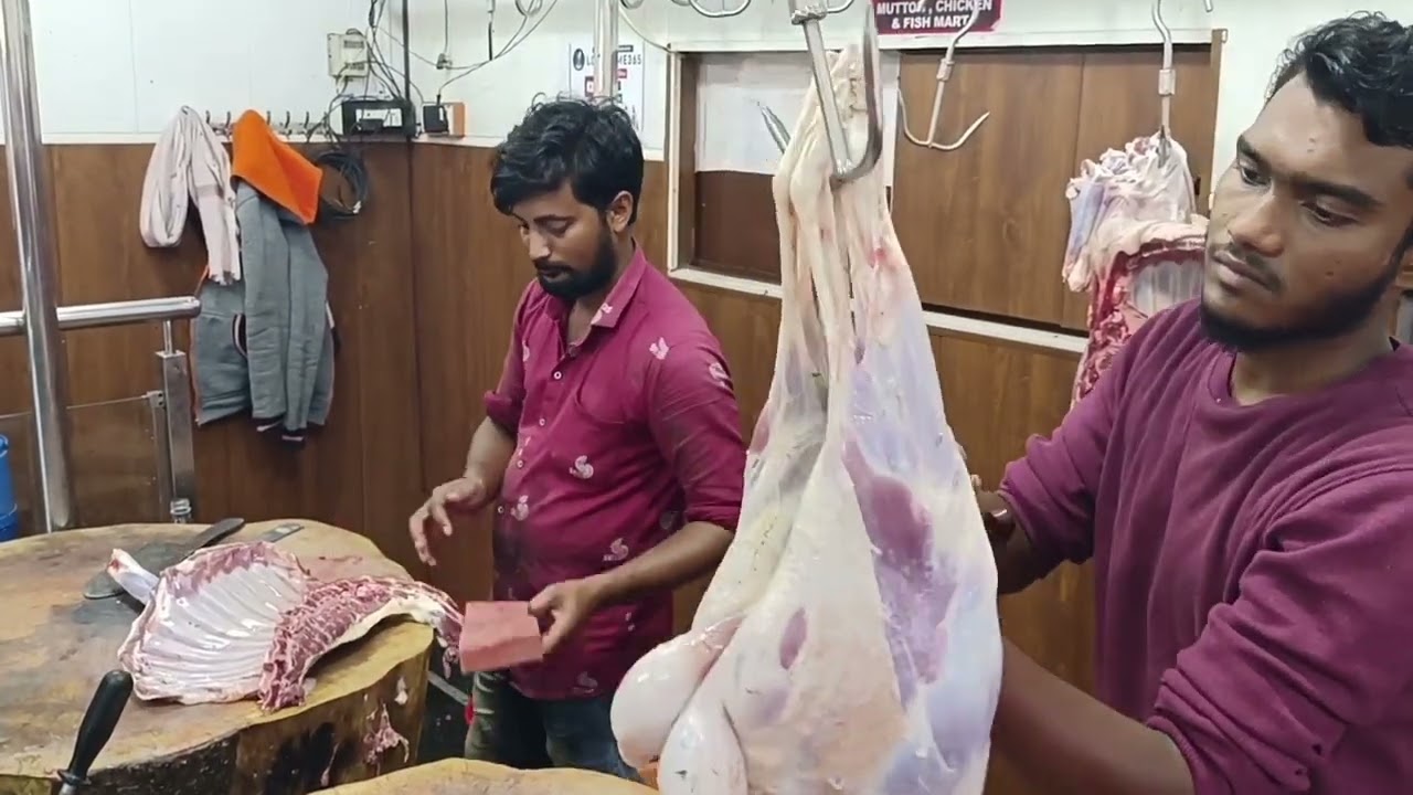 FULL GOAT CUTTING 🔪 | TAJ MUTTON VANASTHALIPURAM