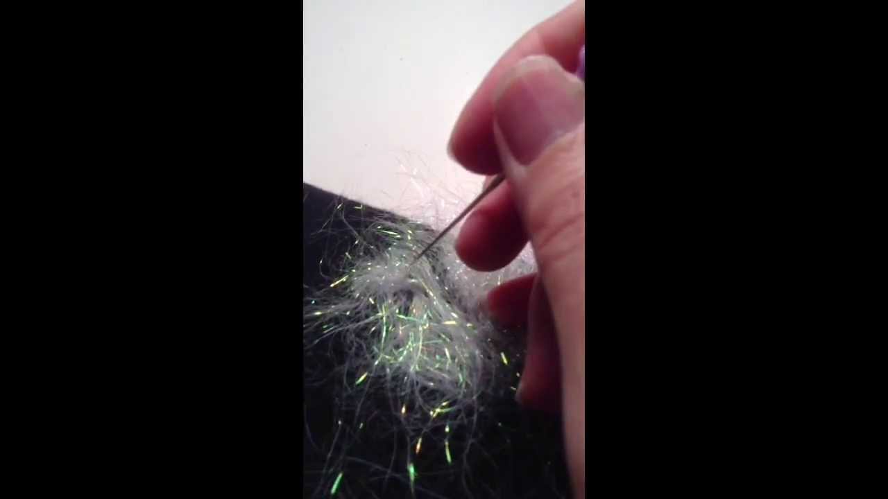 Needle felting with Art Glitter Fantasy Fiber