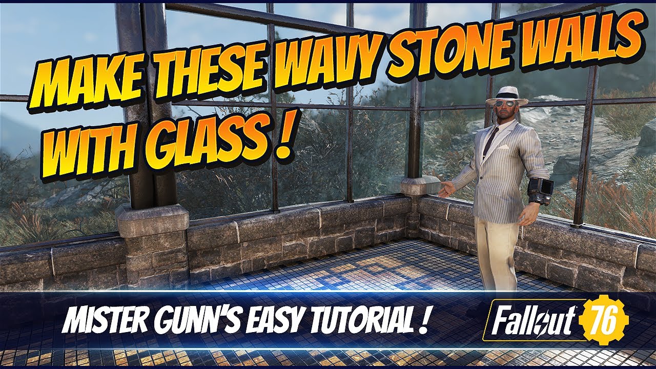 FALLOUT 76 CAMP BUILD | Make these Wavy Willards Stone Walls with Glass Walls combo!