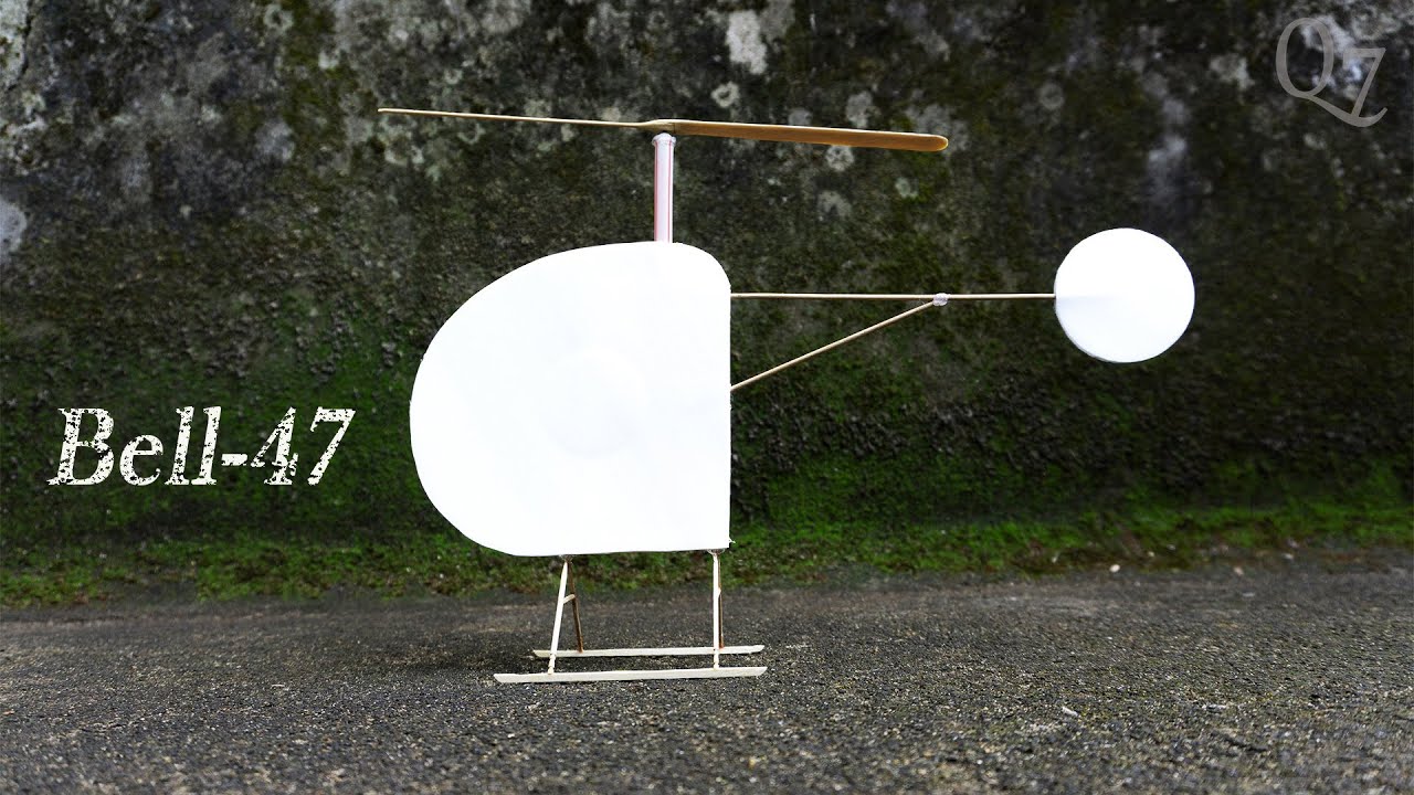 Rubber Band Powered Flying Toy Helicopter / Bell 47 Helicopter
