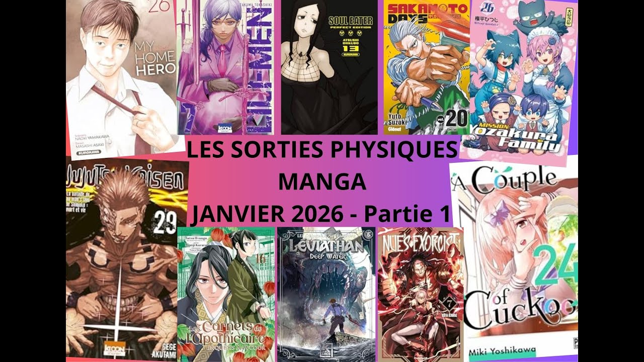 Sorties physiques : Manga - Janvier 2026 : partie 1