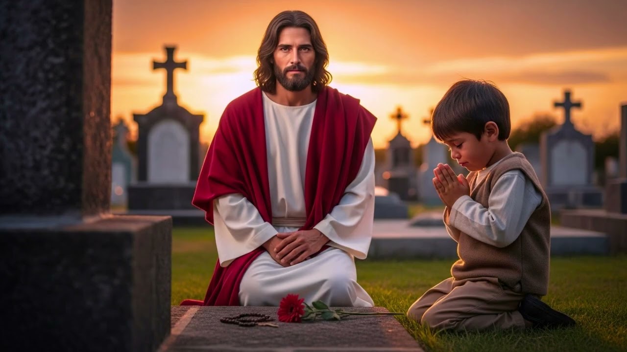 UN NIÑO SE ARRODILLÓ SOLO EN EL CEMENTERIO A ORAR… Y ERA JESÚS QUIEN LO ESCUCHABA