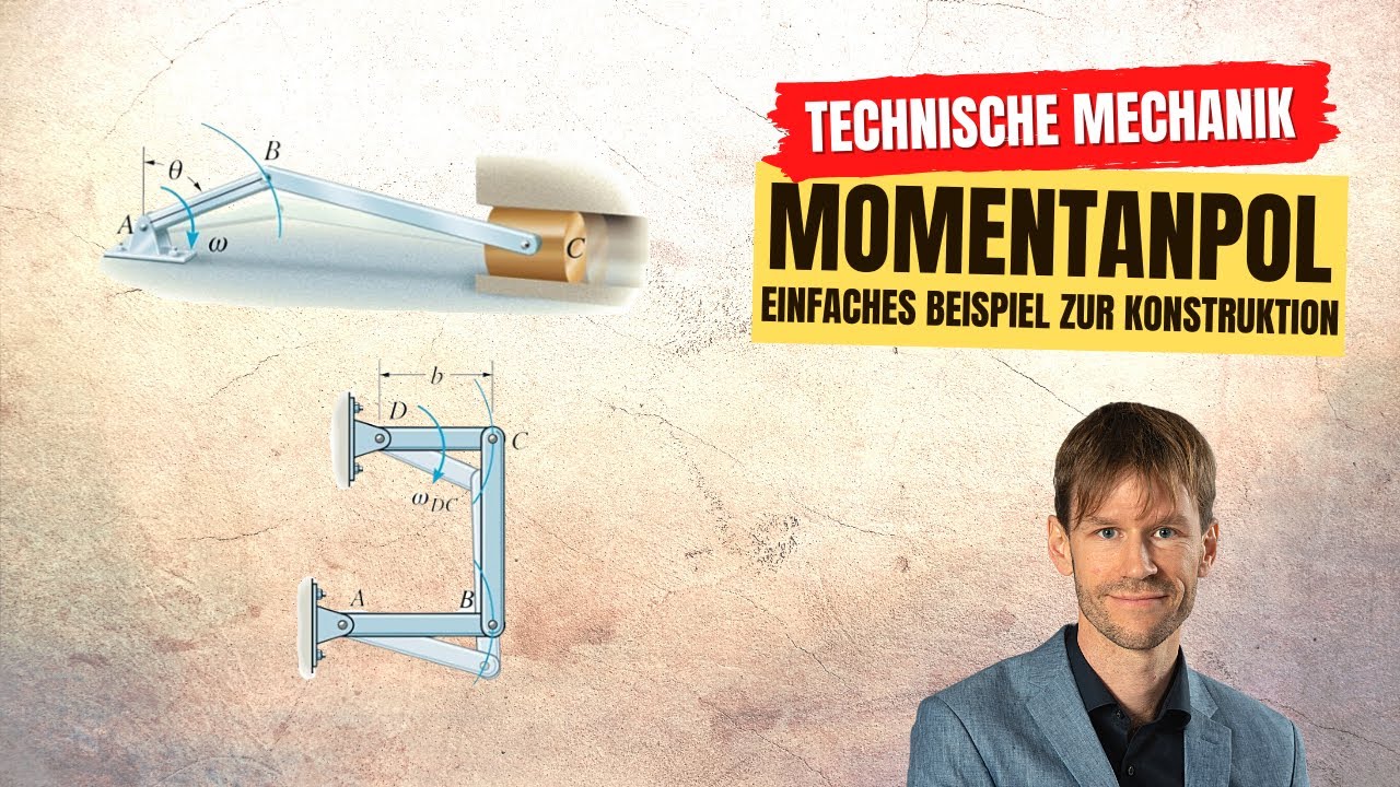 Momentanpol bestimmen (Beispiel, Dynamik, Kinematik, Technische Mechanik)