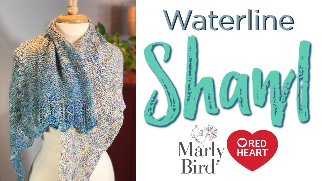 How to Knit Easy Beginner Shawl -- Waterline Simple Lace Shawl Pattern