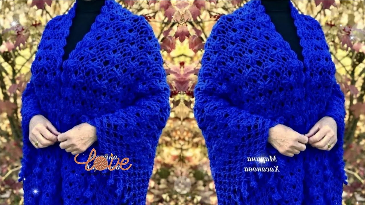 هل تريدين تعلم اجمل غرزة كروشيه لشال مثلث؟The most beautiful crochet stitch for a triangle shawl?