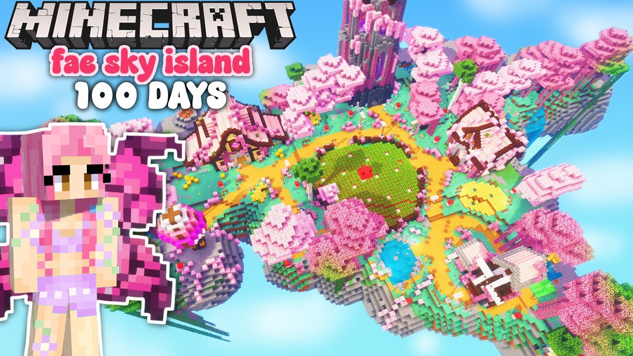 I Spent 100 Days Building a Floating Island Base! ✨