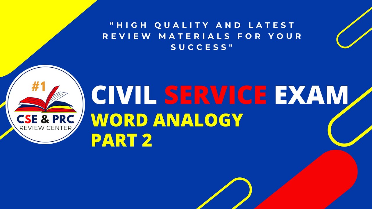 Civil Service Exam Drill for 2026 (WORD ANALOGY PART 2)