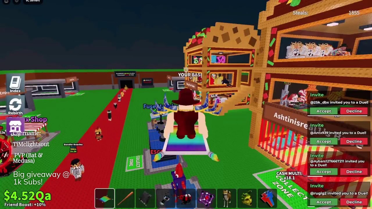 PVP Duels machine Live! | Roblox Steal a Brainrot Ep:19