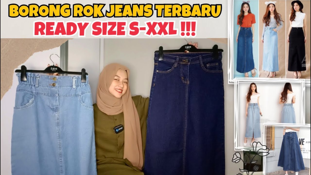 SHOPEE HAUL ROK JEANS TER BESTSELLET !!! SIZE S-XXL