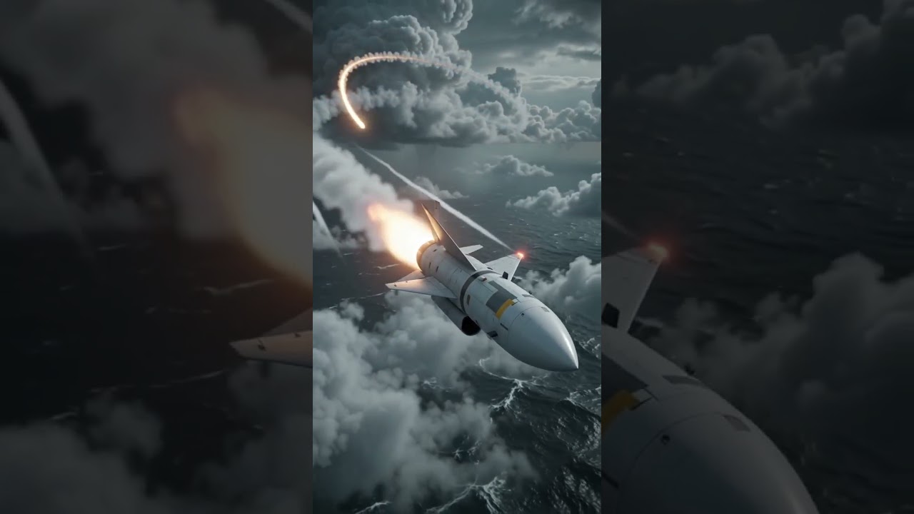 Interceptor Missile Closes In on the Enemy Fighter Jet