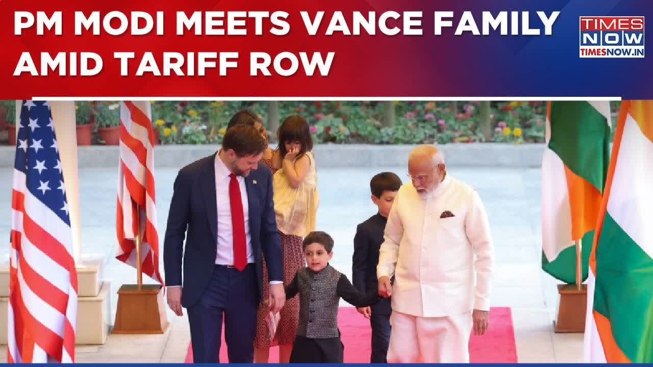 PM Modi Meets U.S Vice President JD Vance & Family In New Delhi, Gives Them A Tour Of His Residence