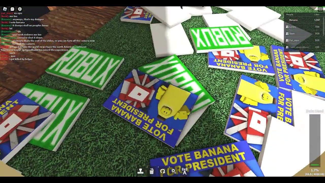 Banana dumps propaganda📜, money💵 and spam🧻 on people's bases to get votes for president🏛️ - WTRB