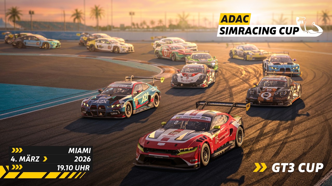 LIVE 🔴 ADAC SimRacing GT3 Cup | Saison 2026 | Event 2 | Miami