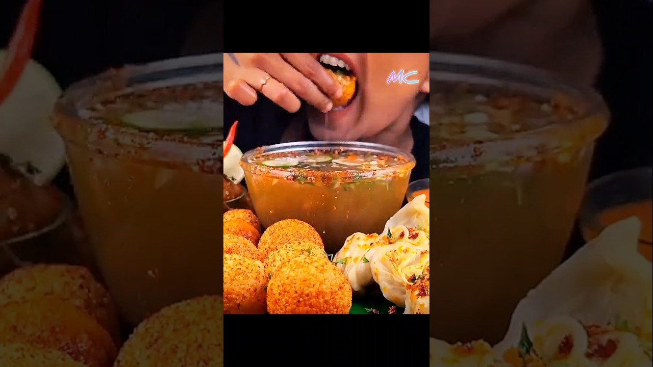 Spicy Spicy🥵 Panipuri🌶️& Steam Hot Momo With Lemon🥟🤤