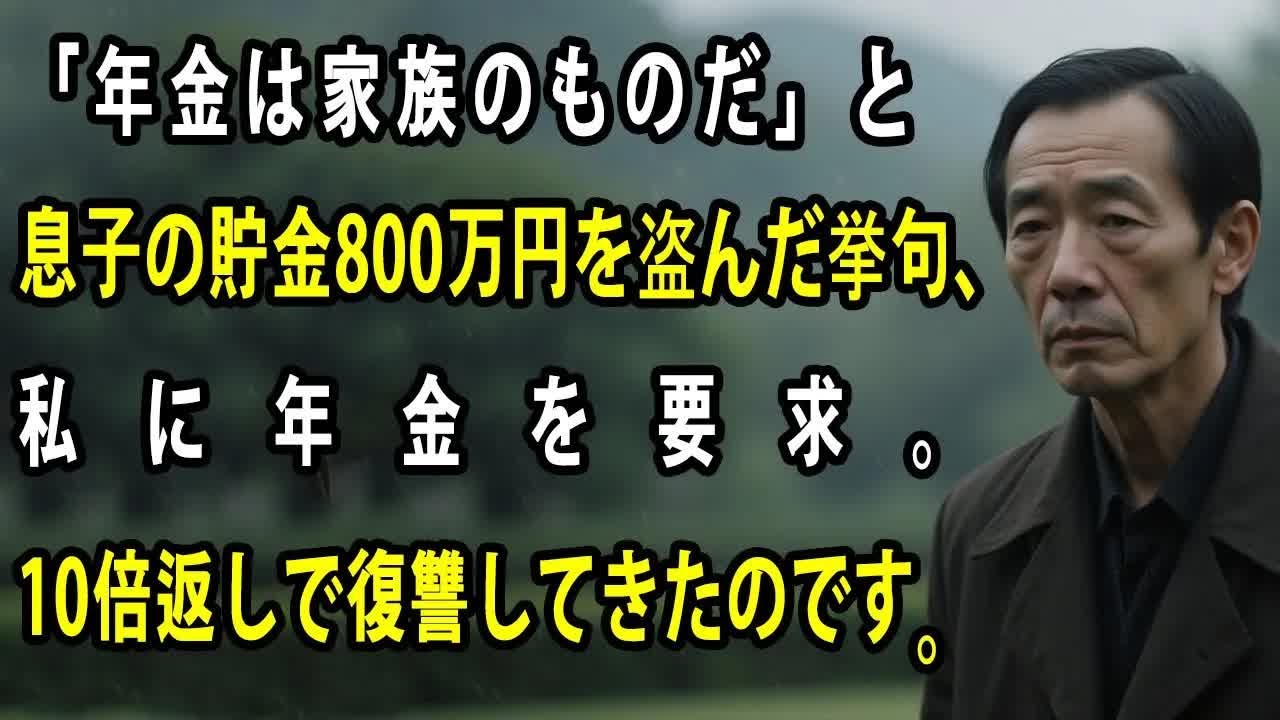 「老後の年金は家族のもの」800万円の貯金を勝手に使われたあげく、年金まで要求してくる息子夫婦。金目当ての非常識な息子たちを地獄に落としてやりました【シニアライフ】【60代以上の方へ】