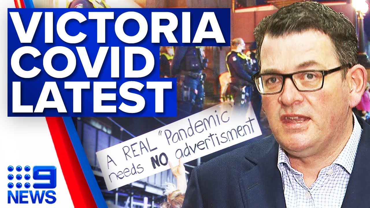 Victoria records six COVID-19 cases, hundreds protest lockdown | Coronavirus | 9 News Australia