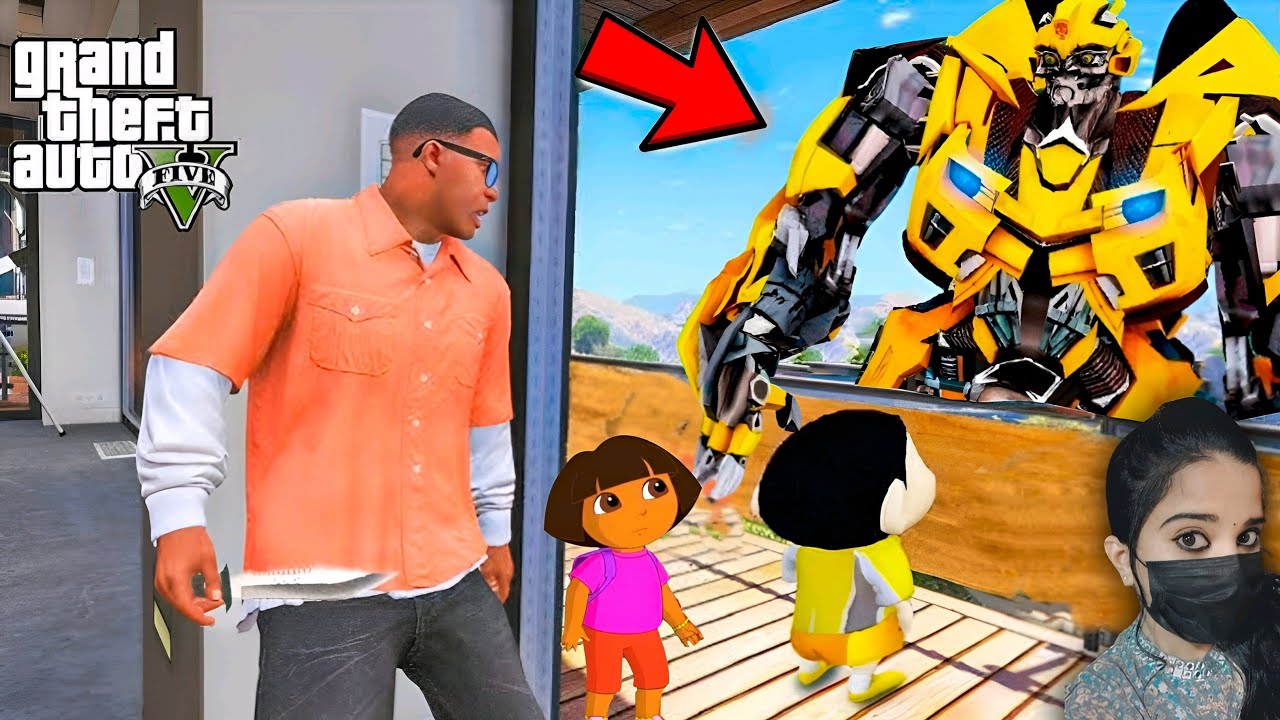Franklin Shinchan & Dora Collects Parts Of Transformer - GTA5 #146