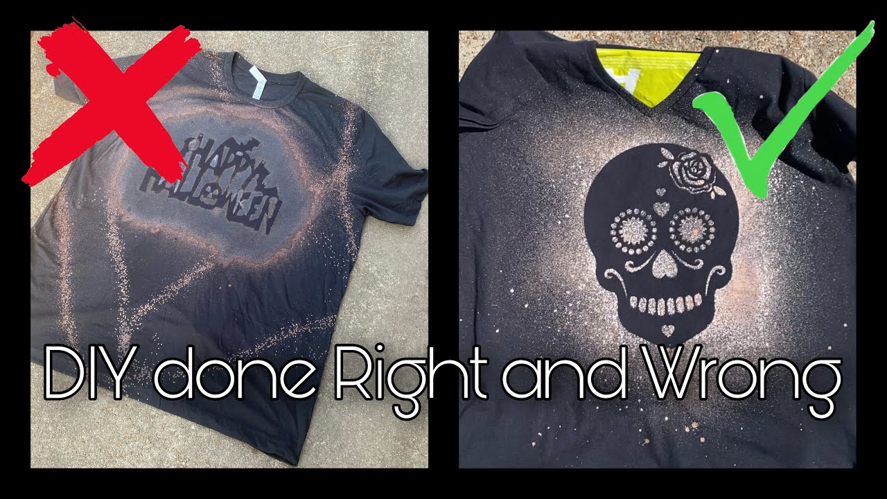 How to | Bleach design on t-shirts | Dollar Tree DIY |