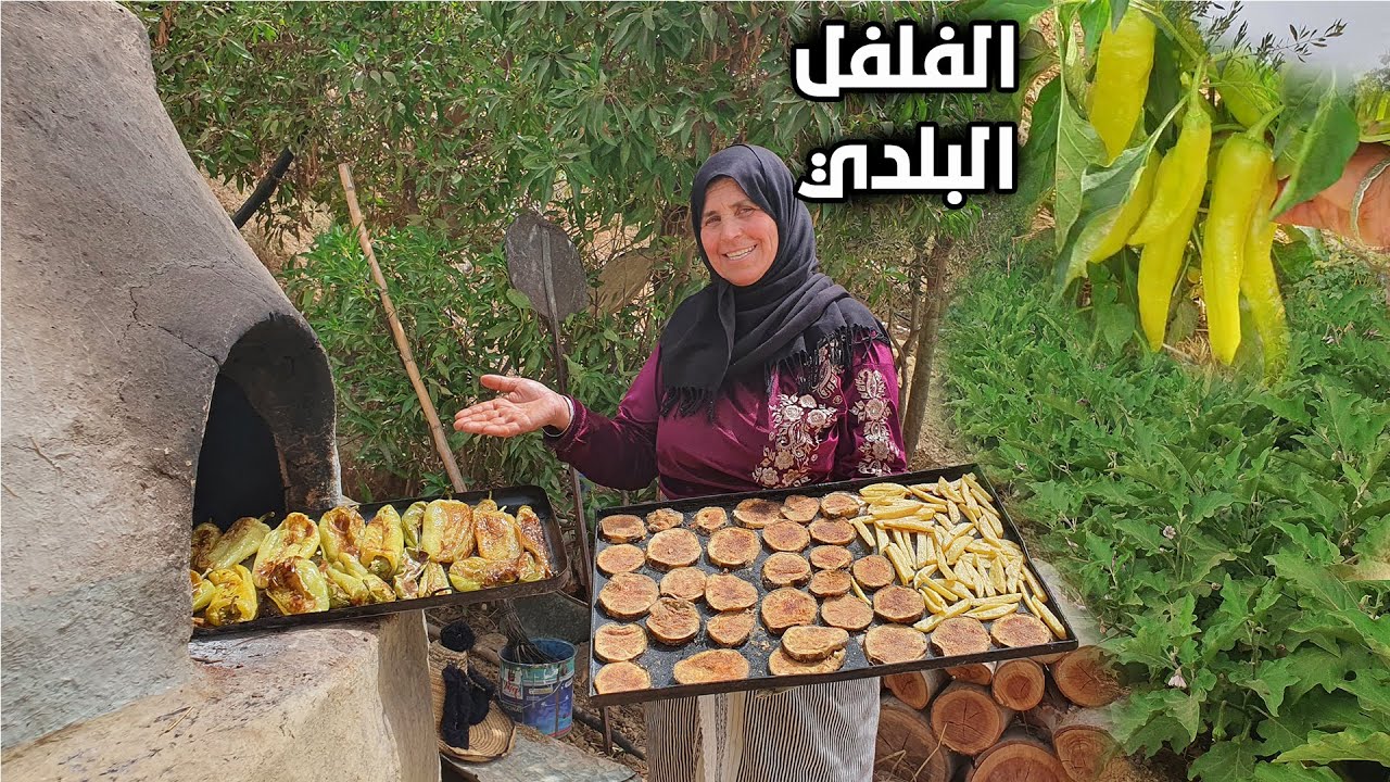 جني وتحضير الخضر الطرية في الفرن البلدي! شاهد شكل الفلفل البلدي