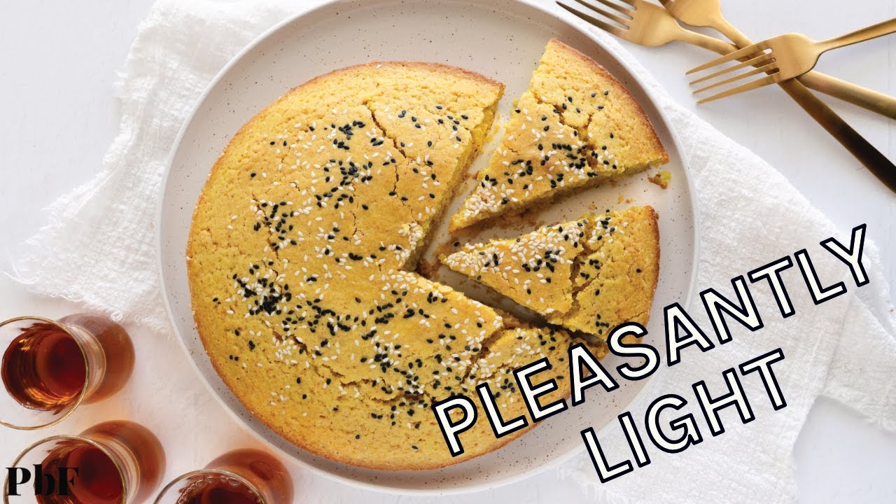 Sfouf is a light tender turmeric Lebanese cake (vegan)