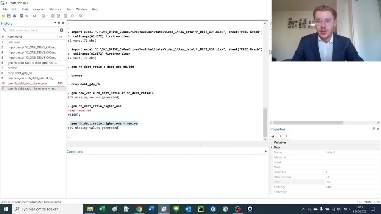 Лекция Stata 4: Переименование и удаление переменных.
