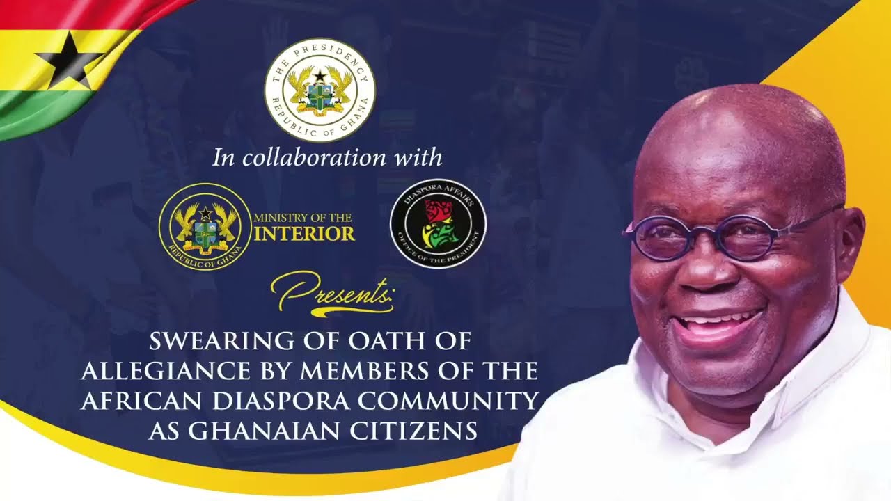 LIVE Swearing in Ceremony for Members of the African Diaspora Community as Ghanaian Citizens