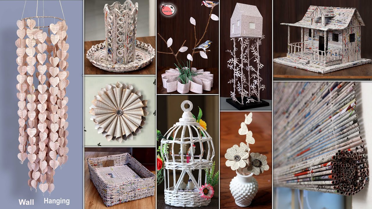 News Paper! Best Out of Waste | 10 Waste Paper Room Decor