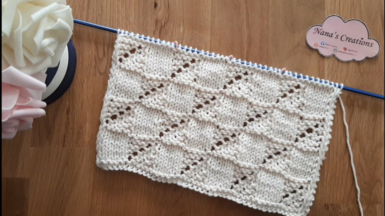 Motivo traforato ai ferri n° 640 / Knitted openwork pattern / Patron calado de punto