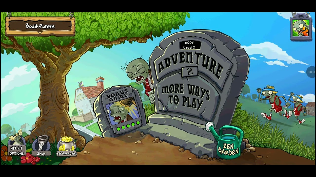 Pvz adventure 2 roof 