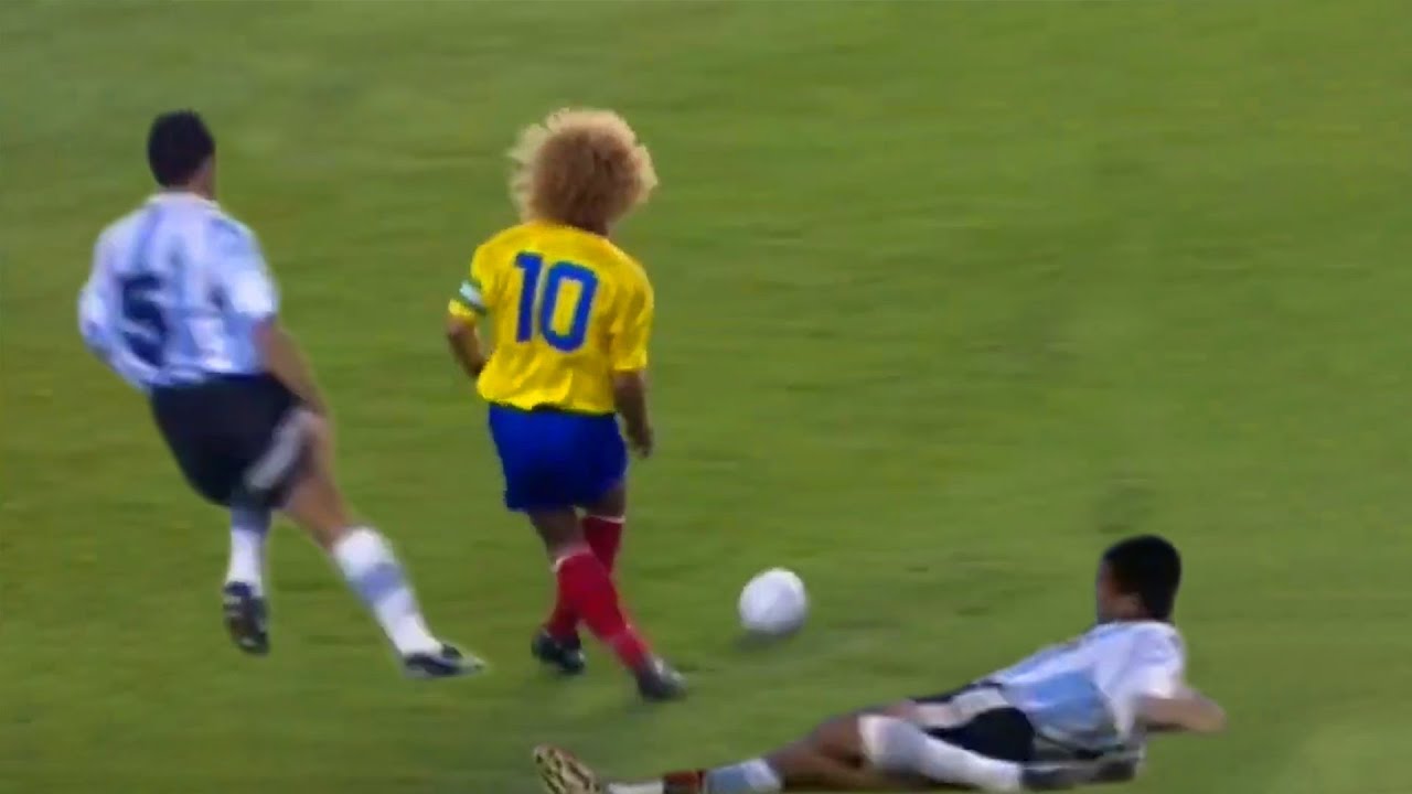 Valderrama arruina el debut de Riquelme en la Bombonera! (1997) Argentina - Colombia