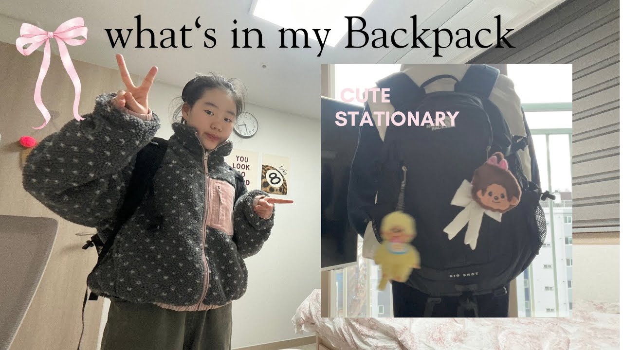  What’s in my backpack? ￼🎀🙈✨ cute stationary &￼ cute ￼keychain and etc.