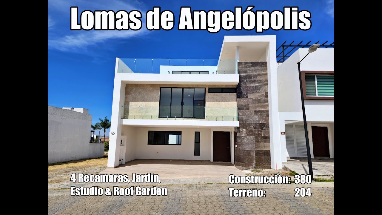 CASA NUEVA EN VENTA EN LOMAS DE ANGELOPOLIS CON 4 RECAMARAS JARDIN AMPLIO ESTUDIO Y ROOF GARDEN 4K