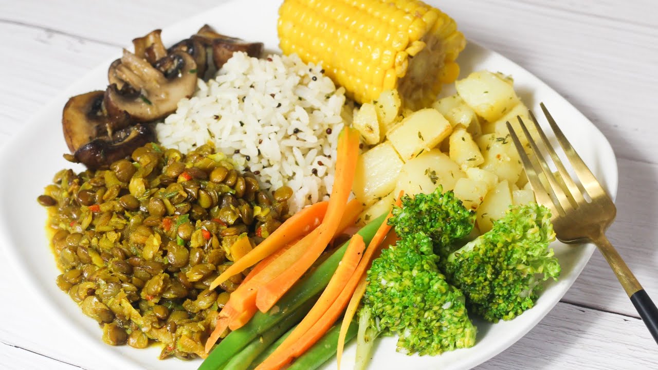Tasty Curry Lentils Dinner|| Quinoa Rice Blend || Stir Fry veggies