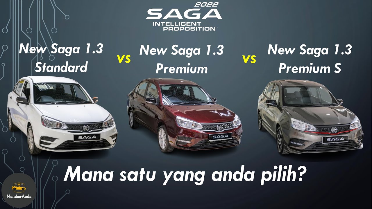 New Saga 2022 | 2022 Saga 1.3 Standard vs Saga 1.3 Premium vs Saga 1.3 Premium S, Saga Facelift 2022