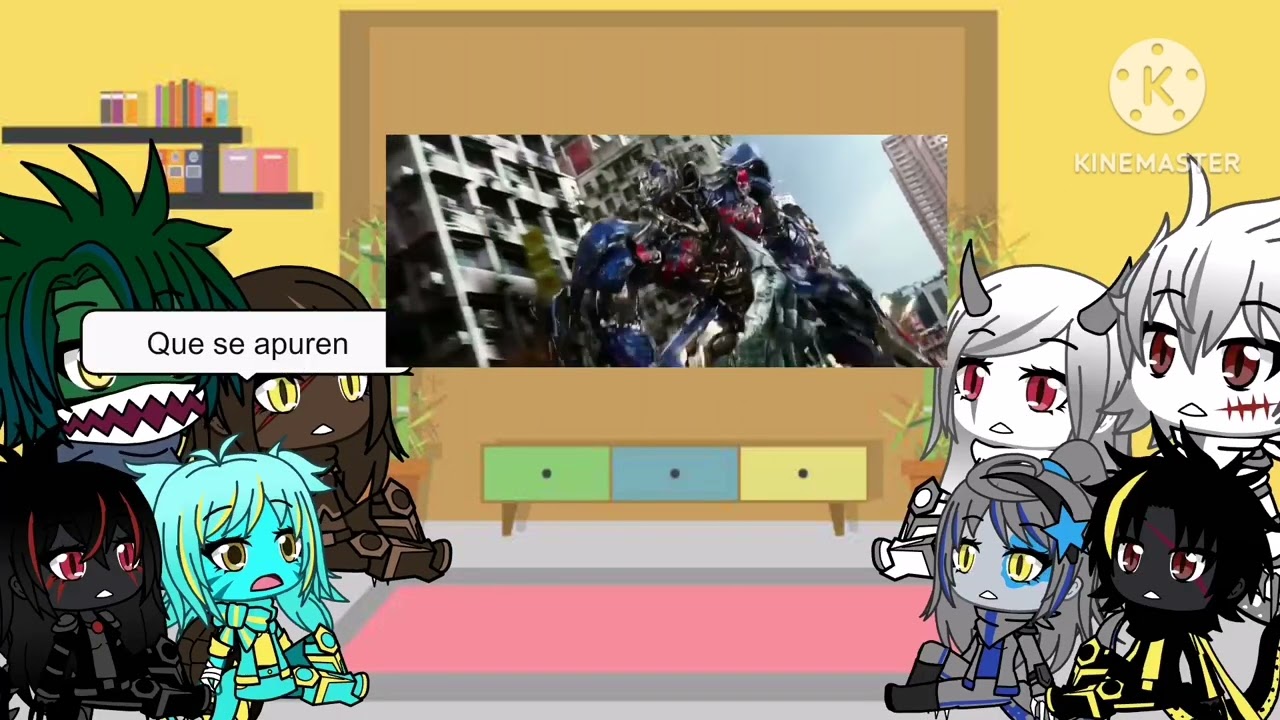 Dinos de Jurassic world reaccionan a Dinobots vs decepticons (Transformers 4)