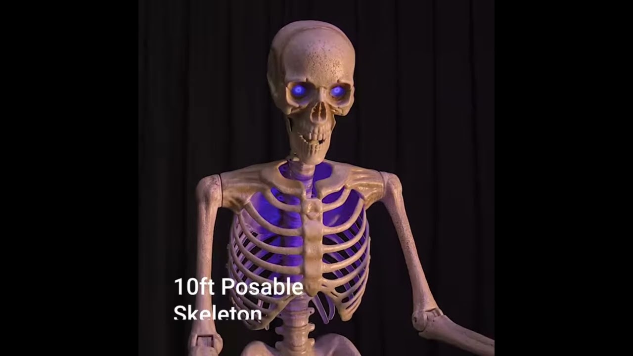 10' Color-Changing LED Posable Skeleton Demo | At Home Halloween | NEW FOR 2025