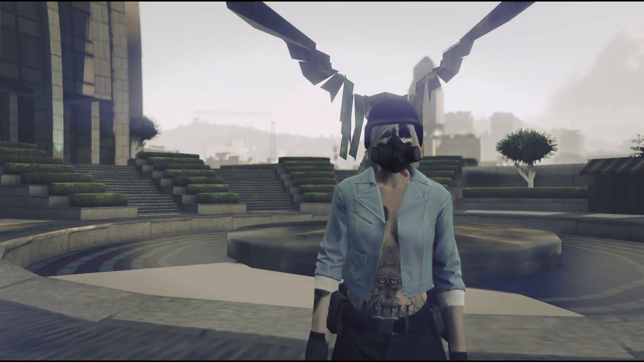 Gta5 online -female Blue outfit with belt and iaa badge