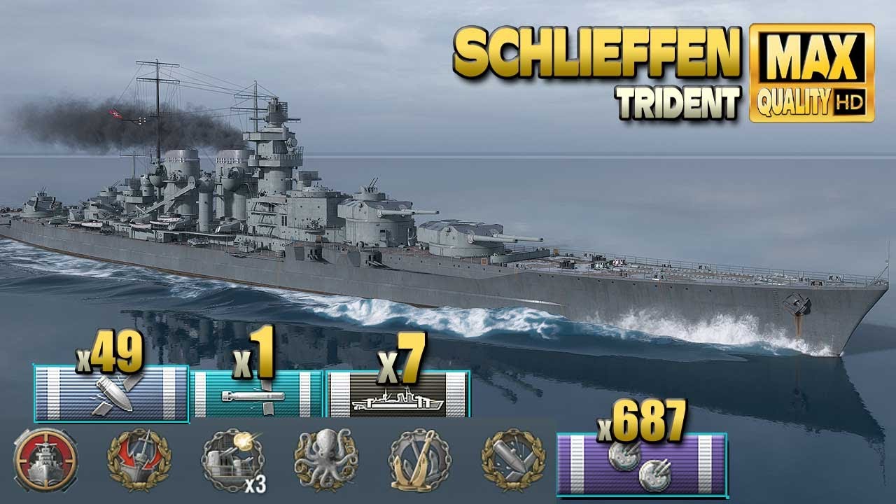 линкор Шлиффен: MVP на карте Shards - World of Warships