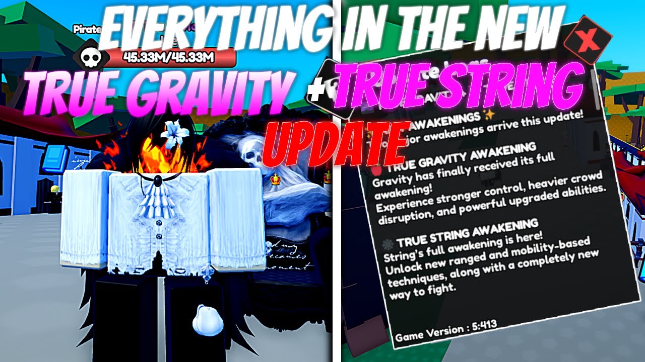 Всё в новом обновлении TRUE GRAVITY + TRUE STRING (симулятор One Fruit)