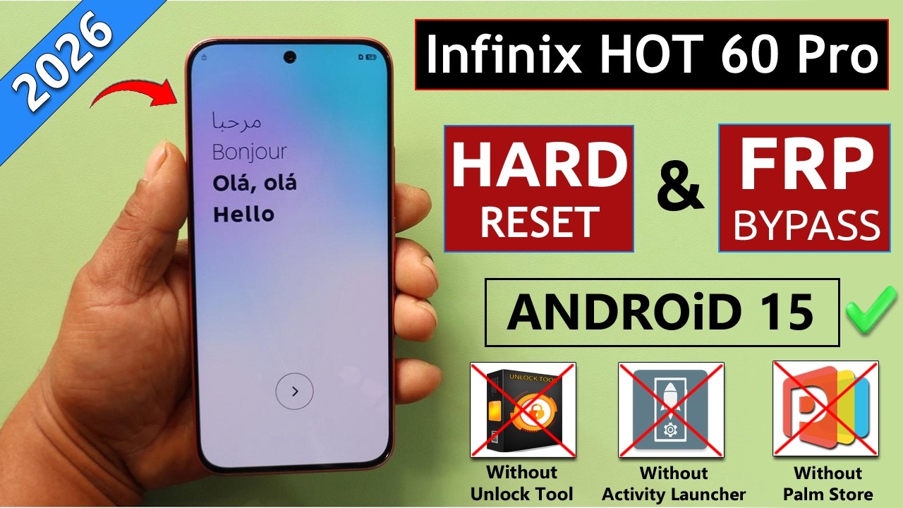 Infinix Hot 60 Pro X6885 Hard Reset & Frp Bypass - Fix Google A/c Login Fail - Fix Relock Frp 2026