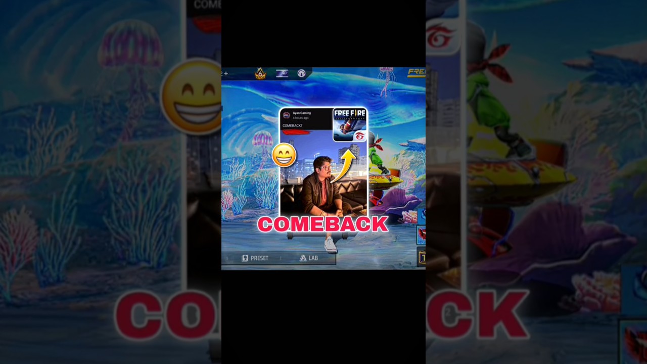 Gyan Gaming COMEBACK 😱 #freefire #shorts