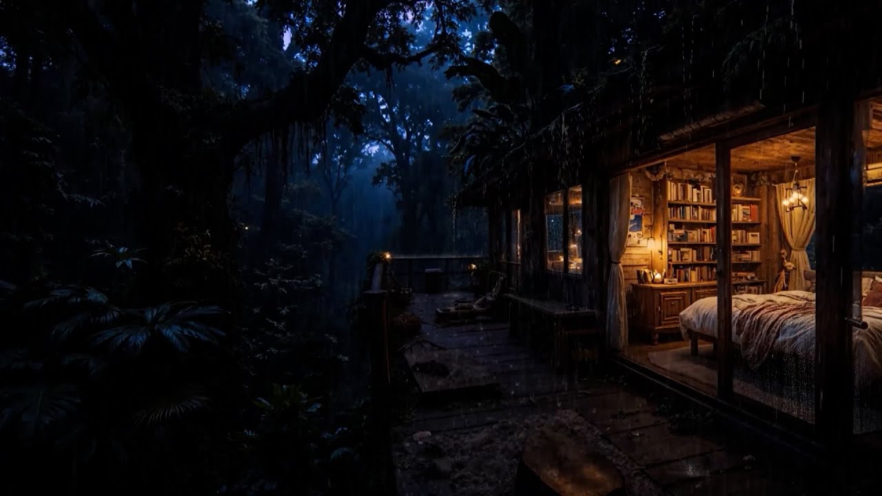 Fall Asleep Faster with Rain Sounds & White Noise in a Forest | Perfect Ambience for Relaxation