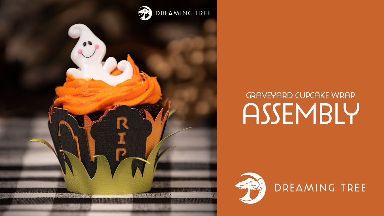 SVG File - Graveyard Cupcake Wrapper - Assembly (For Cricut, Silhouette, and ScanNCut)